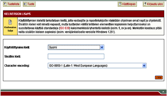 Kieliversion luominen